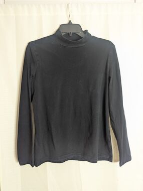 croft & barrow Black Mock Neck Long-Sleeve Tee
